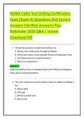 NGWA Cable Tool Drilling Certification  Exam &lpar;Exam A&rpar; Questions And Correct  Answers &lpar;Verified Answers&rpar; Plus  Rationales 2026 Q&A &vert; Instant  Download Pdf 