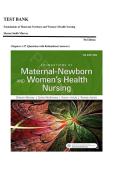 TEST BANK&lowbar;&lowbar;Foundations of Maternal-Newborn and Women's Health Nursing 7th Edition by Sharon Smith Murray &comma; ISBN&colon; 9780323398947 &vert;All Chapters Complete&vert; Questions with Rationalized Answers&comma; Guide A&plus;