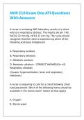 NUR 210 Exam One ATI Questions With Answers