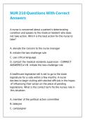 NUR 210 Questions With Correct Answers