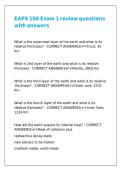 EAPS 106 Exam 1 review questions with answers
