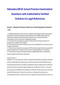 Nebraska MPJE Actual Practice Examination  Questions with Authoritative Verified Solutions & Legal References