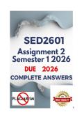 SED2601 Assignment 2 2026&period;&lbrack;complete questions and answers&rsqb;&semi;100&percnt; trusted working&period;