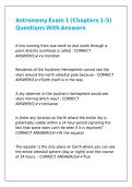 Astronomy Exam 1 &lpar;Chapters 1-5&rpar; Questions With Answers 