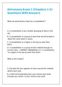 Astronomy Exam 1 &lpar;Chapters 1-5&rpar; Questions With Answers &comma;