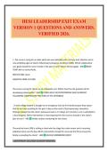 HESI LEADERSHIP EXIT EXAM VERSION 1 QUESTIONS AND ANSWERS&period; VERIFIED 2026&period;