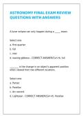 ASTRONOMY FINAL EXAM REVIEW QUESTIONS WITH ANSWERS &comma;