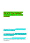 CERTIFIED MULTIPLE SCLEROSIS SPECIALIST EXAM PREP CMSC QUESTIONS AND 100&percnt; CORRECT ANSWERS