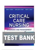 TEST BANK FOR Critical Care Nursing&colon; Diagnosis and Management 9th Edition by Linda D&period; Urden&comma; Kathleen M&period; Stacy ISBN&colon;978-0323642958 COMPLETE GUIDE ALL CHAPTERS COVERED 100&percnt; VERIFIED A&plus; GRADE ASSURED&excl;&excl;&excl;&excl;NEW LATEST UPDATE&excl;&excl;&excl;&excl;&excl;&excl;
