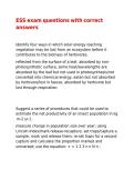 ESS exam questions with correct answers
