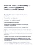 WGU D307 Educational Psychology & Development of Children and Adolescents Mod 2 &vert; Updated