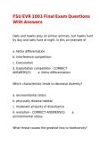FSU EVR 1001 Final Exam Questions With Answers