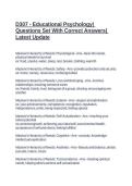  D307 - Educational Psychology&vert; Questions Set With Correct Answers&vert; Latest Update