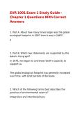 EVR 1001 Exam 1 Study Guide - Chapter 1 Questions With Correct Answers