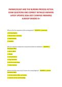 PHAMACOLOGY AND THE NURSING PROCESS ACTUAL  EXAM QUESTIONS AND CORRECT DETAILED ANSWERS  LATEST UPDATES 2026-2027 &lpar;VERIFIED ANSWERS&rpar;  ALREADY GRADED A&plus; 