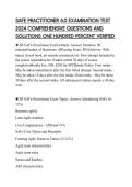 SAFE PRACTITIONER 6&period;0 EXAMINATION TEST 2024 COMPREHENSIVE QUESTIONS AND SOLUTIONS ONE HUNDRED PERCENT VERIFIED