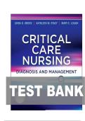 TEST BANK FOR Critical Care Nursing&colon; Diagnosis and Management 9th Edition by Linda D&period; Urden&comma; Kathleen M&period; Stacy ISBN&colon;978-0323642958 COMPLETE GUIDE ALL CHAPTERS COVERED 100&percnt; VERIFIED A&plus; GRADE ASSURED&excl;&excl;&excl;&excl;NEW LATEST UPDATE&excl;&excl;&excl;&excl;&excl;&excl;