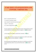 IT 462&colon; QUIZ 1 EXAM QUESTIONS AND ANSWERS&period; VERIFIED 2026&period;
