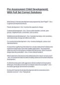 Pre Assessment Child Development&vert; With Full Set Correct Solutions