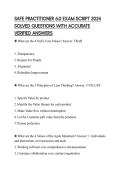 SAFE PRACTITIONER 6&period;0 EXAM SCRIPT 2024 SOLVED QUESTIONS WITH ACCURATE VERIFIED ANSWERS