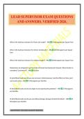 LEAD SUPERVISOR EXAM QUESTIONS AND ANSWERS&period; VERIFIED 2026