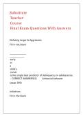 Substitute Teacher Course Final Exam Questions With Answers 
