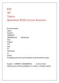 ESS All Topics Questions With Correct Answers