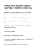 SHADOW HEALTH TRANSCRIPT SUBJECTIVE OBJECTIVE & DOCUMENTATION REVIEW 2026