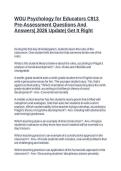 WGU Psychology for Educators C913 Pre-Assessment Questions And Answers&vert; 2026 Update&vert; Get It Right