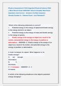 Physics Assessment C165 Integrated Physical Science WGU               &vert;&vert; Most Recent Exam 2026&sol;2027 Actual Complete Real Exam  Questions And Correct   Answers &lpar;Verified Answers&rpar;              Already Graded A&plus; &vert; Newest Exam &vert; Just Released&excl;&excl; 