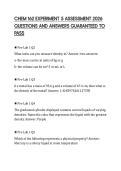 CHEM 162 EXPERIMENT 5 ASSESSMENT 2026 QUESTIONS AND ANSWERS GUARANTEED TO PASS
