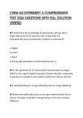 CHEM 162 EXPERIMENT 5 COMPREHENSIVE TEST 2026 QUESTIONS WITH FULL SOLUTION VERIFIED