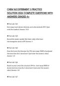 CHEM 162 EXPERIMENT 5 PRACTICE SOLUTION 2026 COMPLETE QUESTIONS WITH ANSWERS GRADED A&plus;
