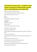 Med-Surg Nervous System Exam &ndash; Foundations&comma; Neuro Anatomy & Nursing Care Verified Questions provided with A&plus; Graded Rationales Latest Updated 2026 