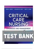 TEST BANK FOR Critical Care Nursing&colon; Diagnosis and Management 9th Edition by Linda D&period; Urden&comma; Kathleen M&period; Stacy ISBN&colon;978-0323642958 COMPLETE GUIDE ALL CHAPTERS COVERED 100&percnt; VERIFIED A&plus; GRADE ASSURED&excl;&excl;&excl;&excl;NEW LATEST UPDATE&excl;&excl;&excl;&excl;&excl;&excl;