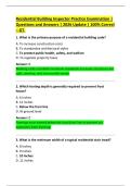 Residential Building Inspector Practice Examination &vert;  Questions and Answers &vert; 2026 Update &vert; 100&percnt; Correct &ndash; GT&period;