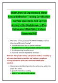 MSHA Part 48 Experienced Miner  Annual Refresher Training Certification &ndash; Surface Questions And Correct  Answers &lpar;Verified Answers&rpar; Plus  Rationales 2026 Q&A &vert; Instant  Download Pdf 