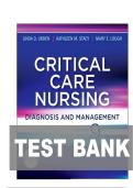 TEST BANK FOR Critical Care Nursing&colon; Diagnosis and Management 9th Edition by Linda D&period; Urden&comma; Kathleen M&period; Stacy ISBN&colon;978-0323642958 COMPLETE GUIDE ALL CHAPTERS COVERED 100&percnt; VERIFIED A&plus; GRADE ASSURED&excl;&excl;&excl;&excl;NEW LATEST UPDATE&excl;&excl;&excl;&excl;&excl;&excl;