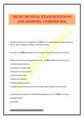 MGMT 303 FINAL EXAM QUESTIONS AND ANSWERS&period; VERIFIED 2026&period;