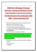 MSHA Part 48 Subpart B Annual  Refresher Training Certification Practice  Exam Questions And Correct Answers  &lpar;Verified Answers&rpar; Plus Rationales 2026  Q&A &vert; Instant Download Pdf 