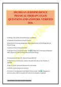 MICHIGAN JURISPRUDENCE PHYSICAL THERAPY EXAM QUESTIONS AND ANSWERS&period; VERIFIED 2026&period;