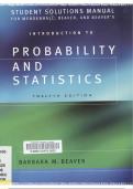 Student&rsquo;s Solution Manual for Introduction to Probability and Statistics&comma; 2026&ndash;2027 &ndash; William