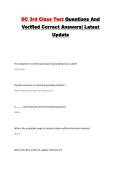 DC 3rd Class Test Questions And Verified Correct Answers&vert; Latest Update