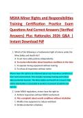 MSHA Miner Rights and Responsibilities  Training Certification Practice Exam  Questions And Correct Answers &lpar;Verified  Answers&rpar; Plus Rationales 2026 Q&A &vert;  Instant Download Pdf 