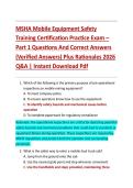 MSHA Mobile Equipment Safety  Training Certification Practice Exam &ndash;  Part 1 Questions And Correct Answers  &lpar;Verified Answers&rpar; Plus Rationales 2026  Q&A &vert; Instant Download Pdf 