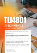 TLI4801 Assignments 1&sol;2 Mar&sol;Apr 2026 - Discount Bundle 