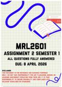 MRL2601 Assignment 2 Semester 1 Memo &vert; Due 8 April 2026