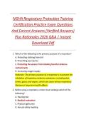 MSHA Respiratory Protection Training  Certification Practice Exam Questions  And Correct Answers &lpar;Verified Answers&rpar;  Plus Rationales 2026 Q&A &vert; Instant  Download Pdf
