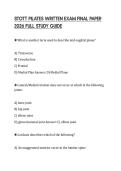 STOTT PILATES WRITTEN EXAM FINAL PAPER 2026 FULL STUDY GUIDE