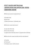 STOTT PILATES WRITTEN EXAM CERTIFICATION EVALUATION 2026 TESTED QUESTIONS SOLVED